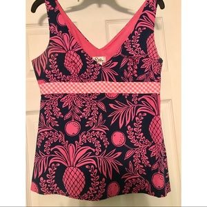 EUC White Tag Vintage Lilly Pulitzer Pink Top Sz 6